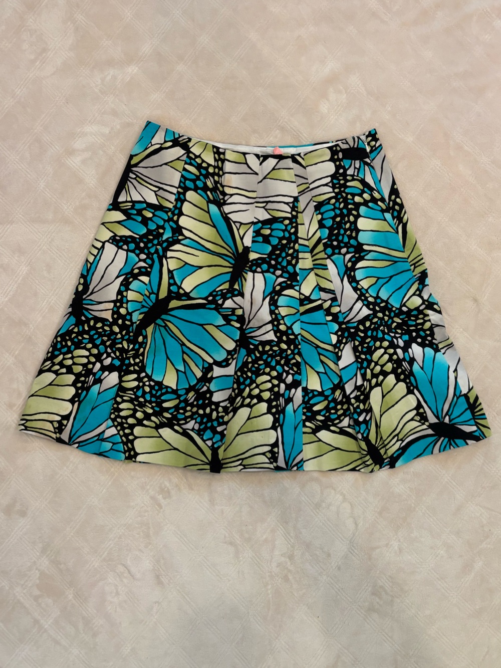 Etcetera Blue and Lime Butterfly Circle Skirt
